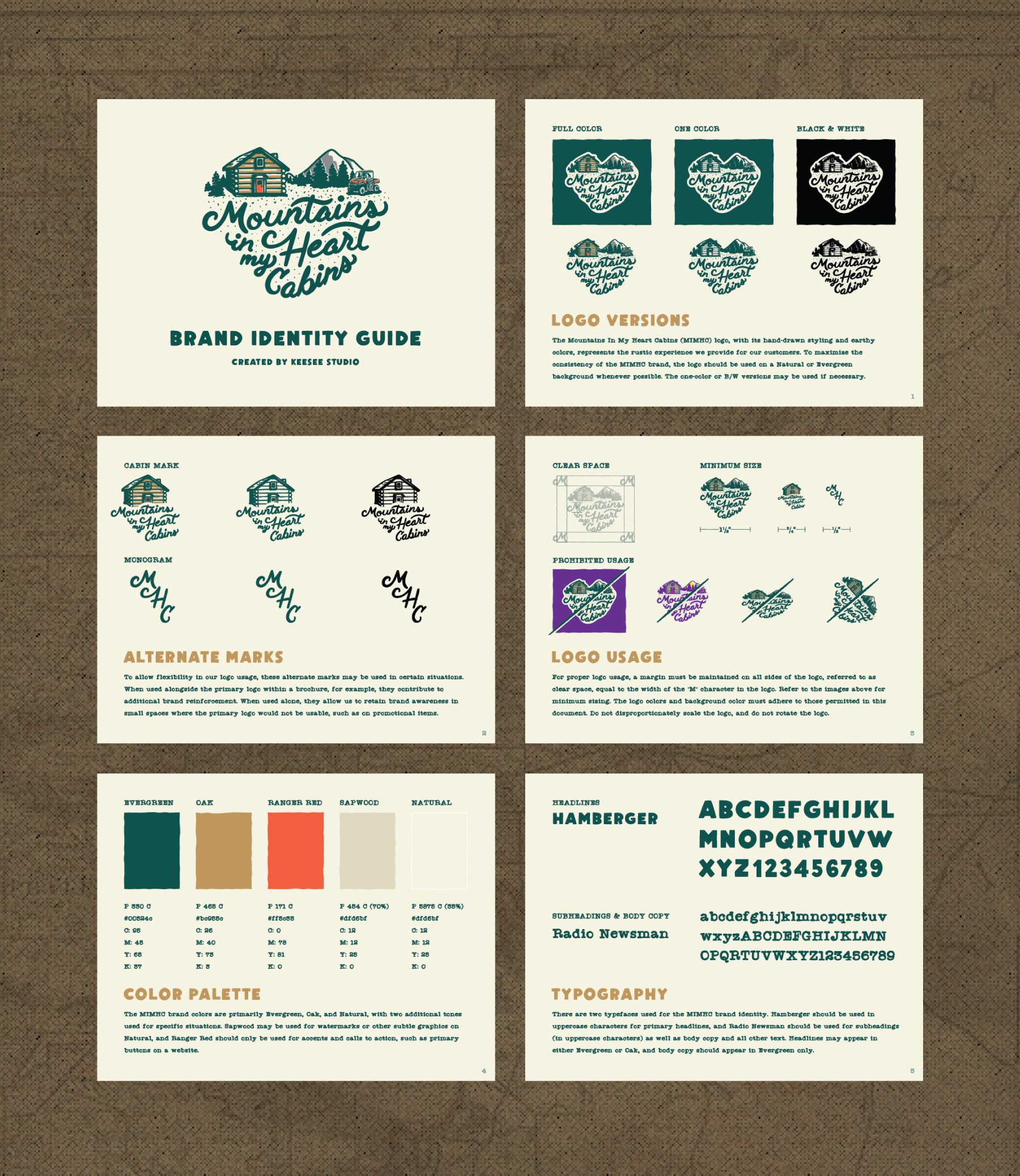 Mountains In My Heart Cabins brand identity guide